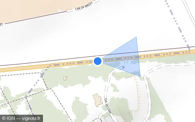Vue plan de l'emplacement du radar tourelle à Montgueux sur D 660