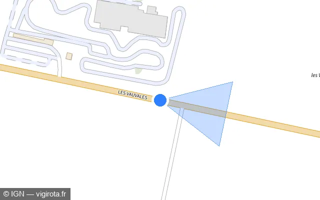 Vue plan de l'emplacement du radar tourelle à Villemaury sur D 955