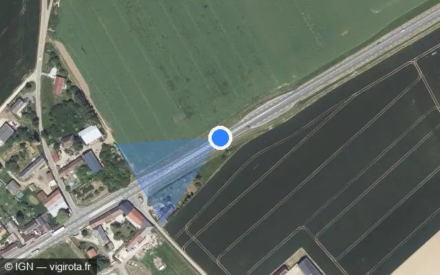 Vue satellite de l'emplacement du radar tourelle à Le Gué-de-Longroi sur Rue Nationale / D 910