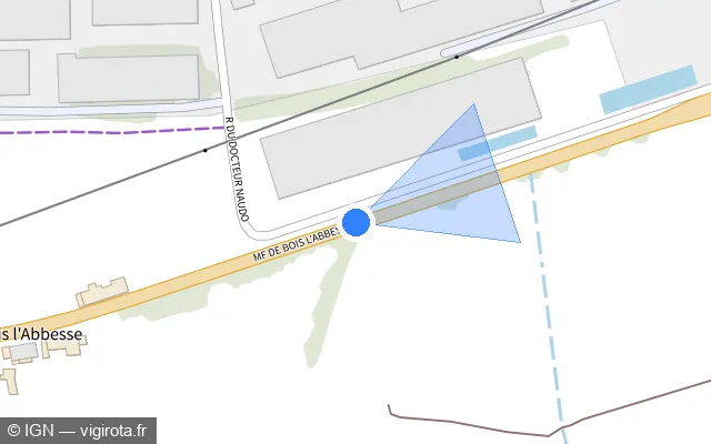 Vue plan de l'emplacement du radar tourelle à La Vancelle sur D 1059