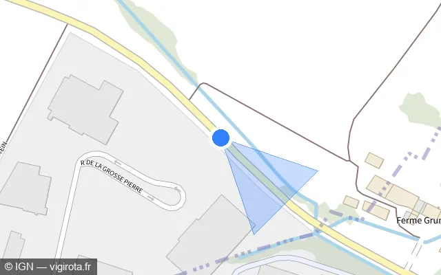 Vue plan de l'emplacement du radar tourelle à Guewenheim sur D 466