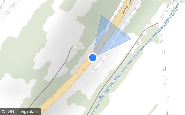 Vue plan de l'emplacement du radar tourelle à Saint-Lamain sur D 1083