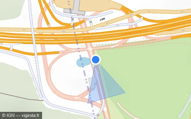 Vue plan de l'emplacement du radar fixe à Vaucresson sur A 86 / Duplex A86