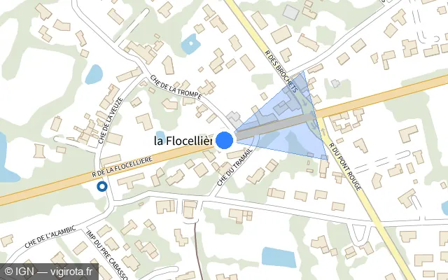 Vue plan de l'emplacement du radar tourelle à Challans sur Rue de la Flocellière / D 753