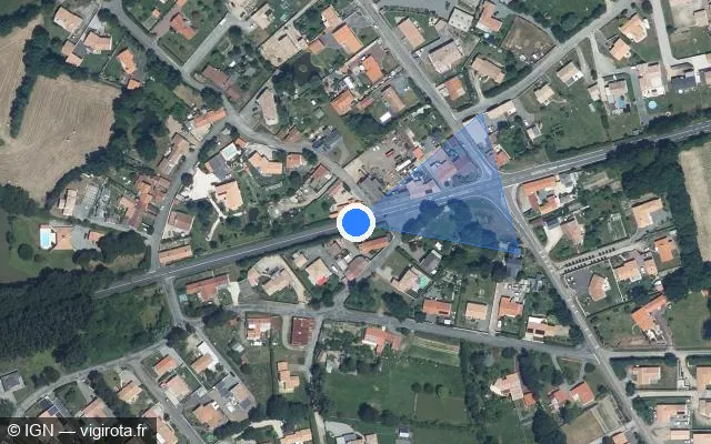 Vue satellite de l'emplacement du radar tourelle à Challans sur Rue de la Flocellière / D 753