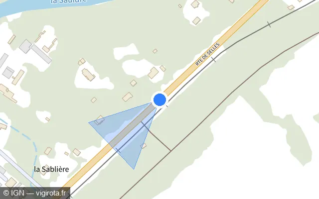 Vue plan de l'emplacement du radar tourelle à Pruniers-en-Sologne sur Route de Selles / D 724