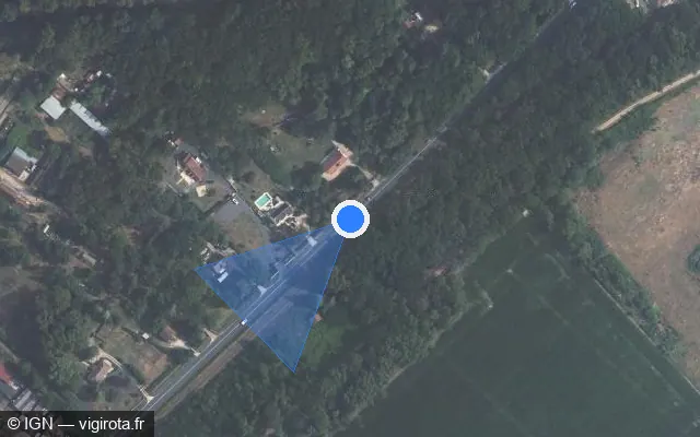 Vue satellite de l'emplacement du radar tourelle à Pruniers-en-Sologne sur Route de Selles / D 724