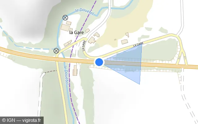 Vue plan de l'emplacement du radar tourelle à Val-Couesnon sur D 155