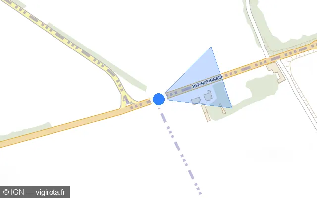 Vue plan de l'emplacement du radar tourelle à La Thieuloye sur D 941