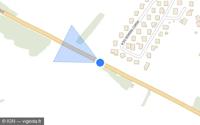 Vue plan de l'emplacement du radar tourelle à Verdun sur Boulevard Stratégique / D 330