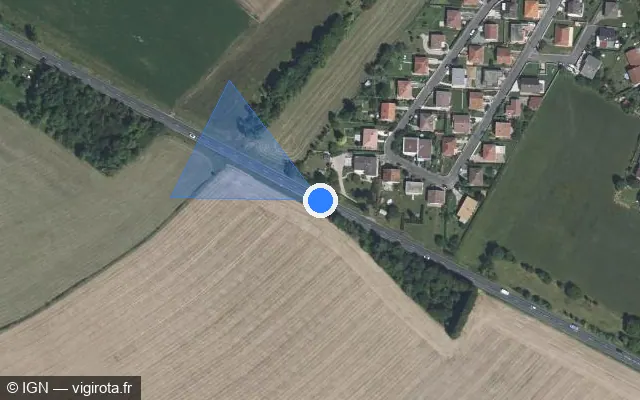 Vue satellite de l'emplacement du radar tourelle à Verdun sur Boulevard Stratégique / D 330