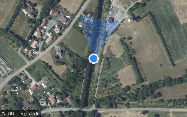 Vue satellite de l'emplacement du radar tourelle à Longchamp sur D 46