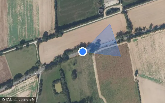 Vue satellite de l'emplacement du radar tourelle à Bain-de-Bretagne sur D 772