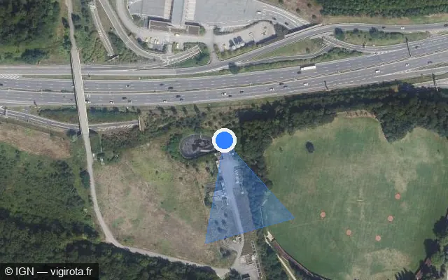 Vue satellite de l'emplacement du radar fixe à Vaucresson sur A 86 / Duplex A86