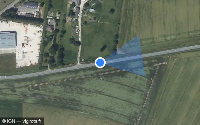 Vue satellite de l'emplacement du radar tourelle à La Neuville-Chant-d'Oisel sur Route de Paris / D 6014