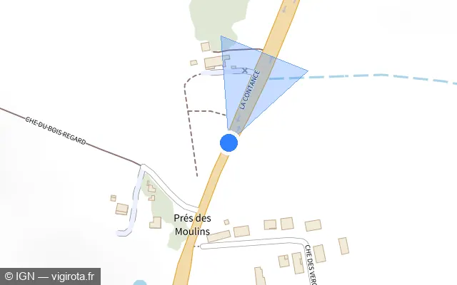 Vue plan de l'emplacement du radar tourelle à Frampas sur D 384