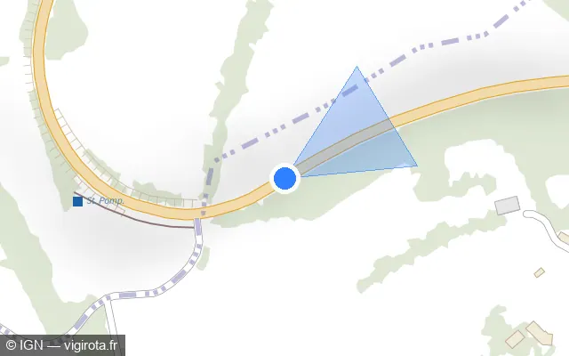 Vue plan de l'emplacement du radar tourelle à Marigné-Laillé sur D 338
