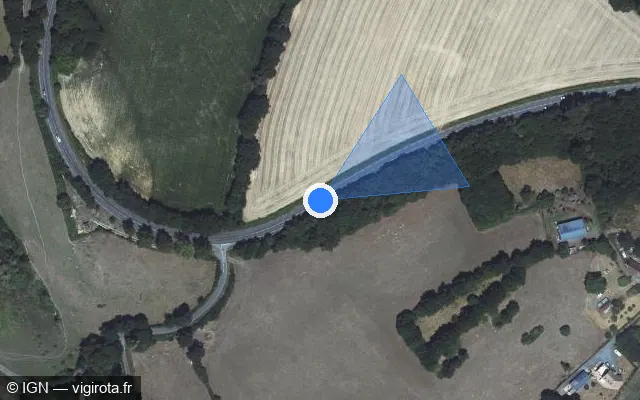 Vue satellite de l'emplacement du radar tourelle à Marigné-Laillé sur D 338