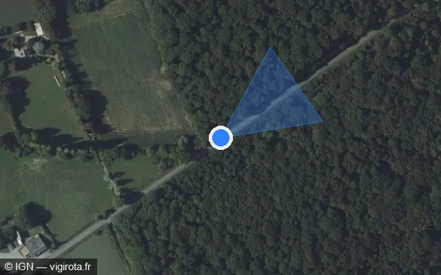 Vue satellite de l'emplacement du radar tourelle à Saint-Berthevin sur D 32