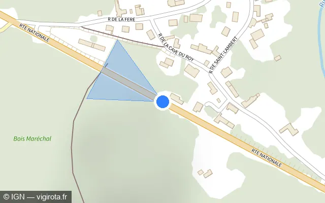 Vue plan de l'emplacement du radar tourelle à Fourdrain sur Route Nationale / D 1044