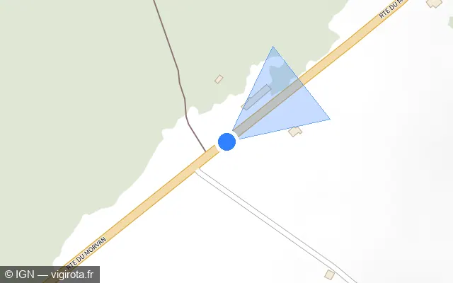 Vue plan de l'emplacement du radar tourelle à Sauvigny-les-Bois sur Route du Morvan / D 978
