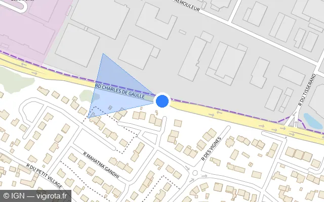 Vue plan de l'emplacement du radar tourelle à Saint-Herblain sur Boulevard Charles de Gaulle / M 17