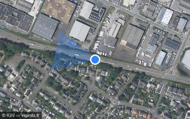 Vue satellite de l'emplacement du radar tourelle à Saint-Herblain sur Boulevard Charles de Gaulle / M 17