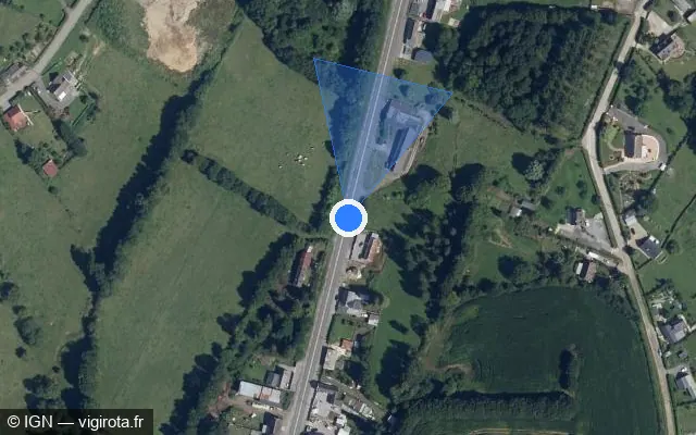 Vue satellite de l'emplacement du radar tourelle à Étréaupont sur Rue Le Monvinage / N 2