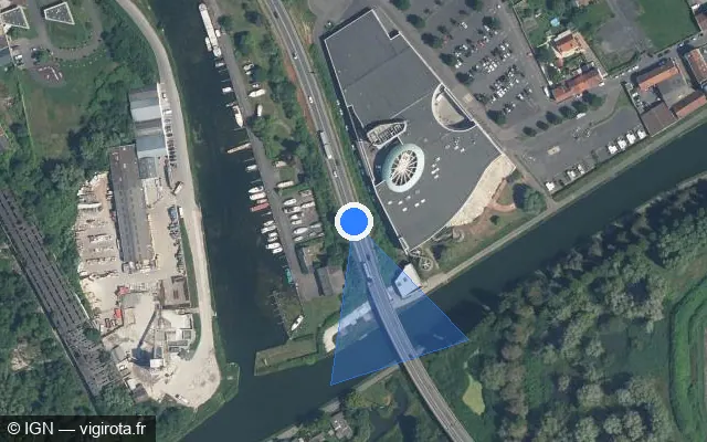 Vue satellite de l'emplacement du radar tourelle à Saint-Quentin sur D 1029 / E 44