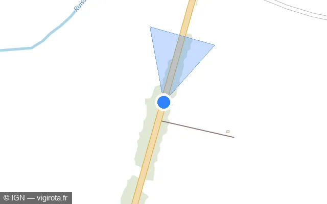 Vue plan de l'emplacement du radar tourelle à Ruelisheim sur D 20