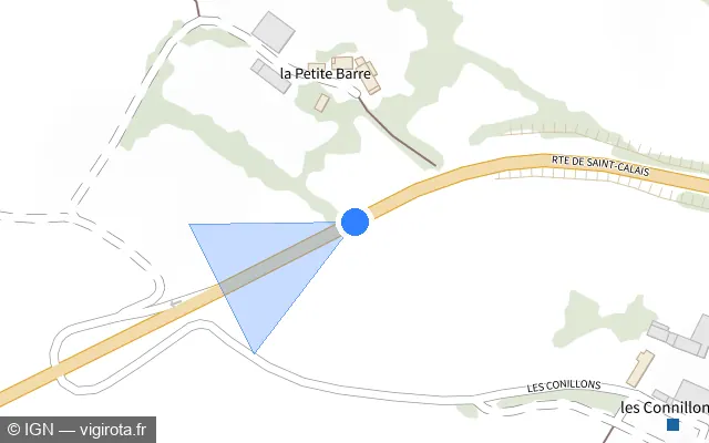 Vue plan de l'emplacement du radar tourelle à Marolles-lès-Saint-Calais sur Route de Saint-Calais / D 357