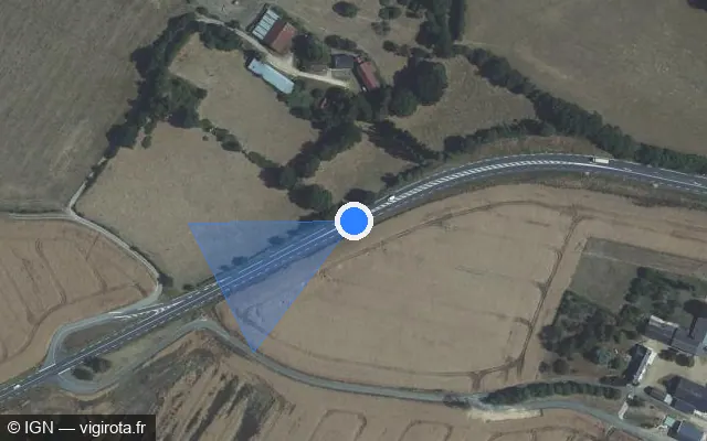 Vue satellite de l'emplacement du radar tourelle à Marolles-lès-Saint-Calais sur Route de Saint-Calais / D 357