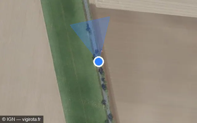 Vue satellite de l'emplacement du radar tourelle à Authon-la-Plaine sur D 838
