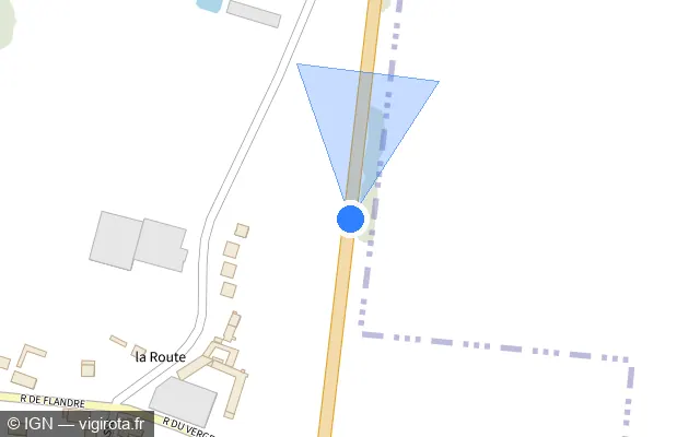 Vue plan de l'emplacement du radar tourelle à Tilloloy sur D 1017