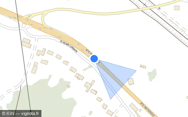 Vue plan de l'emplacement du radar tourelle à Roches-sur-Marne sur D 520