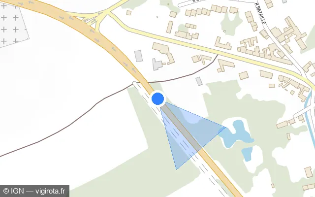 Vue plan de l'emplacement du radar tourelle à Crépy sur D 1044