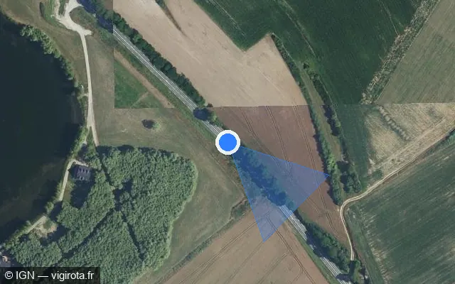 Vue satellite de l'emplacement du radar tourelle à Gamaches sur D 1015