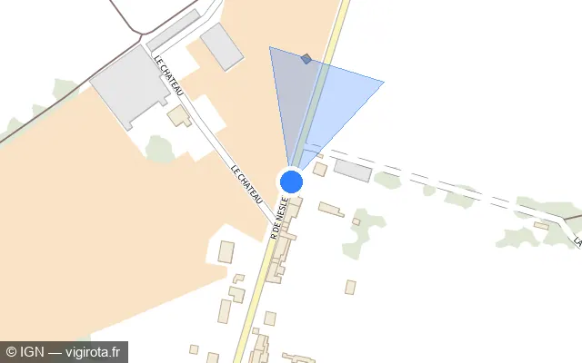 Vue plan de l'emplacement du radar tourelle à Beaulieu-les-Fontaines sur Rue de Nesle / D 24