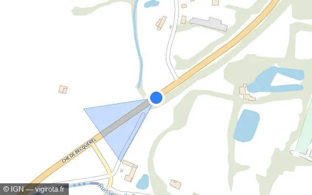 Vue plan de l'emplacement du radar tourelle à Favières sur D 940