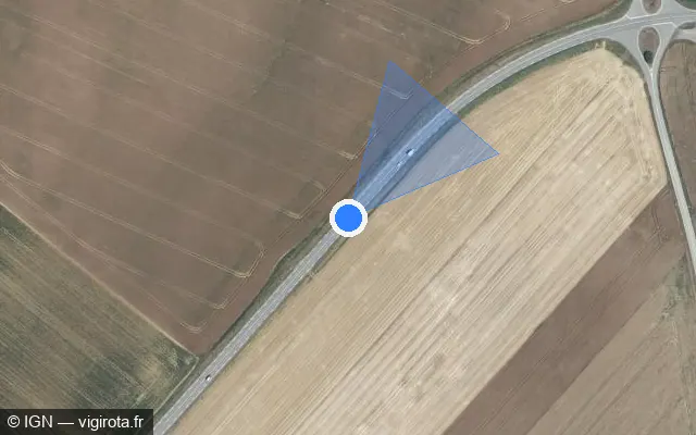 Vue satellite de l'emplacement du radar tourelle à Haréville sur D 165