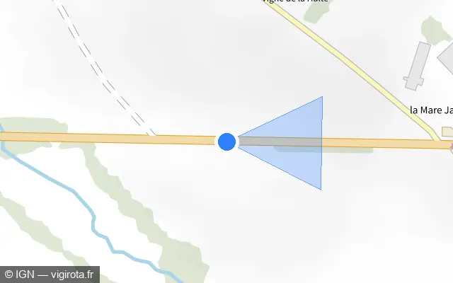 Vue plan de l'emplacement du radar tourelle à Origny-le-Roux sur D 955