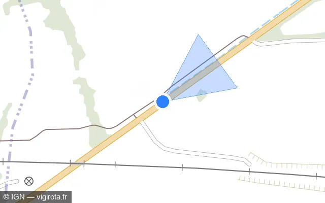 Vue plan de l'emplacement du radar tourelle à Torcé sur D 777