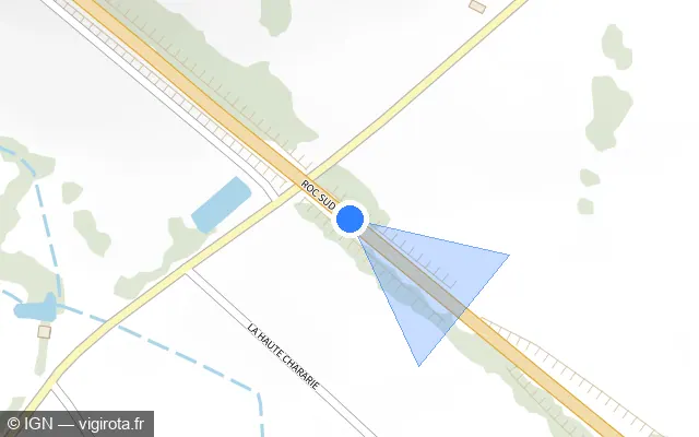 Vue plan de l'emplacement du radar tourelle à Lécousse sur Rocade Sud / N 12