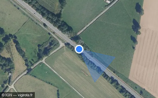 Vue satellite de l'emplacement du radar tourelle à Lécousse sur Rocade Sud / N 12