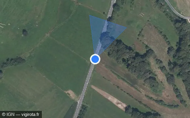 Vue satellite de l'emplacement du radar tourelle à Saint-Germain sur D 486