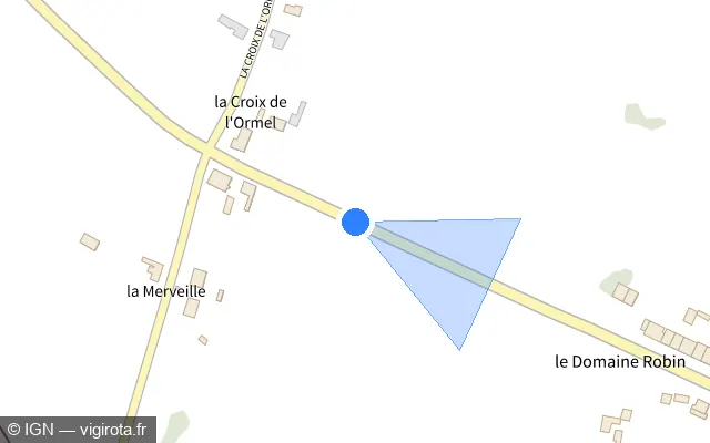 Vue plan de l'emplacement du radar tourelle à Saint-Méloir-des-Ondes sur Route de la Baie / D 155
