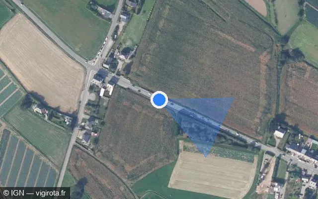 Vue satellite de l'emplacement du radar tourelle à Saint-Méloir-des-Ondes sur Route de la Baie / D 155