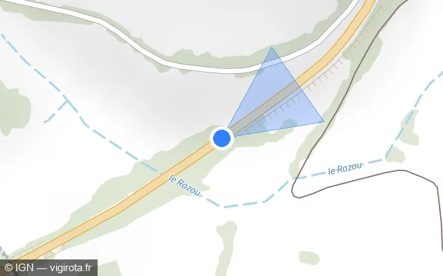 Vue plan de l'emplacement du radar tourelle à Mollans sur N 19 / E 54