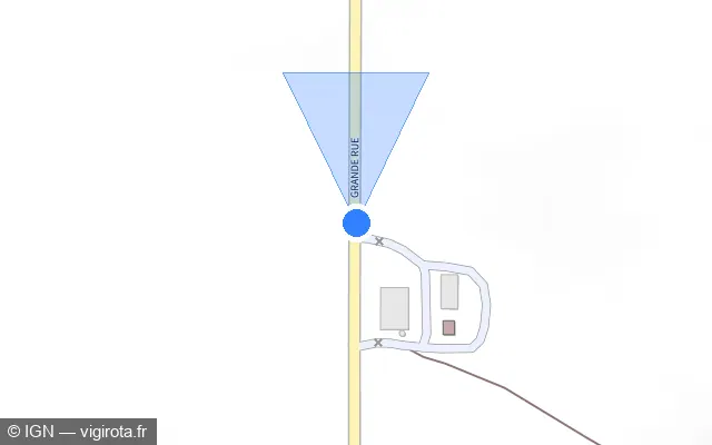 Vue plan de l'emplacement du radar tourelle à Bougnon sur Grande Rue / D 434