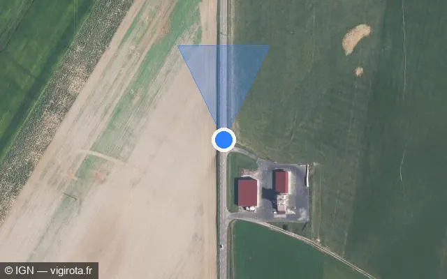Vue satellite de l'emplacement du radar tourelle à Bougnon sur Grande Rue / D 434